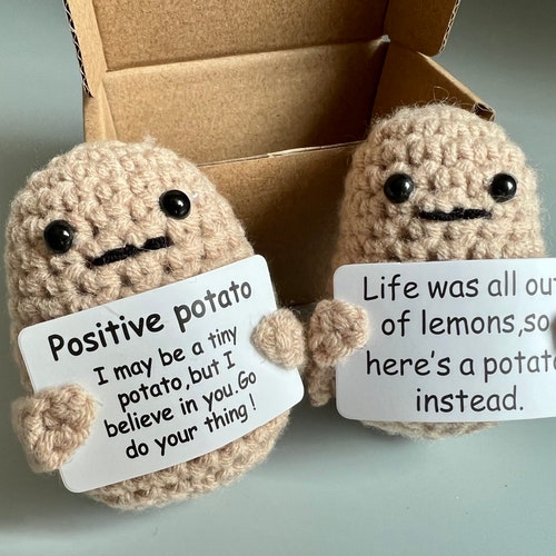 Lovely Crochet Potato Decor-Tiny Crochet Decoration With Letters-School Bag Doll Pendant-Crochet Accessory-Car Decor