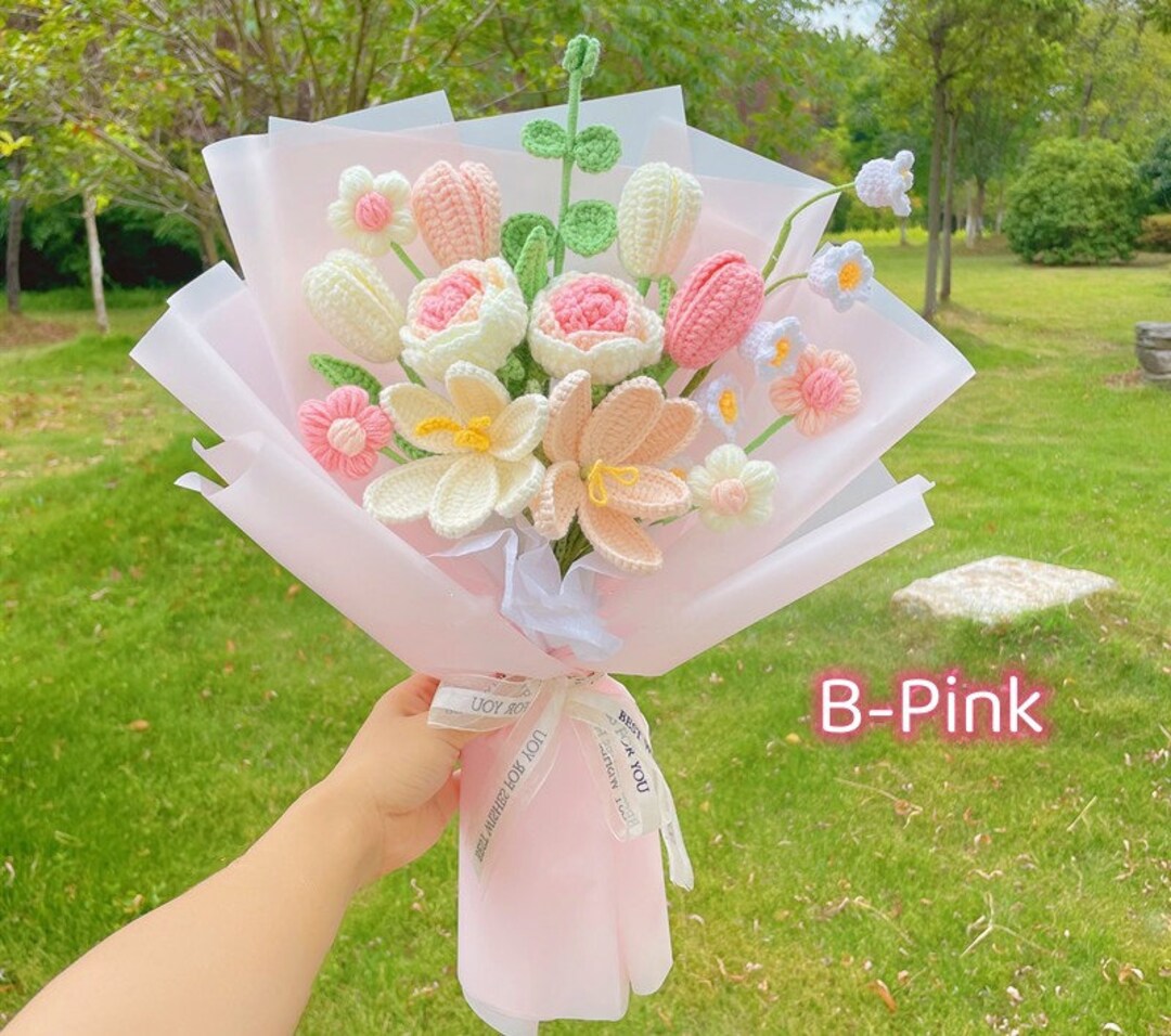 Crochet Flower Bouquet,handmade Finished Product,knitted Flower for