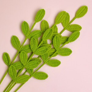 Handmade Crochet Green Leaves to Match Crochet Flowers Bouquet-handmade crochet imitation flower-knitted beucalyptus Plant finished product