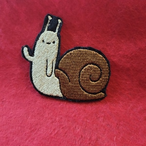 Waving Snail Iron-On Patch