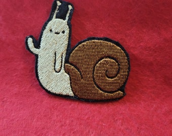 Waving Snail Iron-On Patch