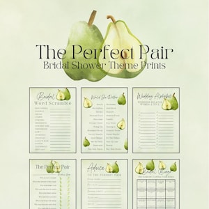 パーフェクトペア ブライダルシャワーゲーム – 印刷可能なアクティビティセット（デジタルダウンロード）