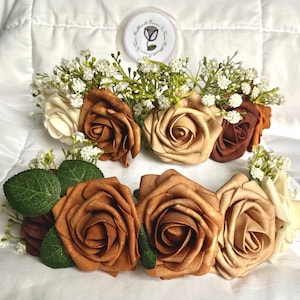 Autumn Ombré Collection | flower crowns | orange and cream crowns