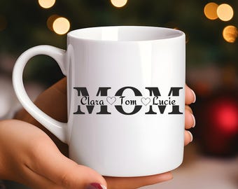 Taza personalizada para mamá: regalo personalizado para novia, colega, mamá, regalo de Navidad personalizado
