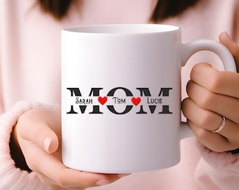 Taza personalizada para mamá: regalo personalizado para novia, colega, mamá, regalo de Navidad personalizado