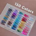 150 Colors Cat Eye Nails | 78. Classic Solid Color Glitter Press on Nails | Custom Hand-painted Nails | Coffin Almond Nails | Fake Nails