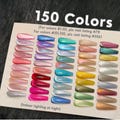 150 Colors Cat Eye Nails | 216. Classic Solid Color Glitter Press on Nails | Custom Hand-painted Nails | Coffin Almond Nails | Fake Nails