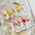 168 "Crazy Cats" Kawaii Cute Kitty Strawberry Y2K Press on Nails | Custom Hand-painted Nails | Coffin Nails /Fake Nails/ Stick on Nails