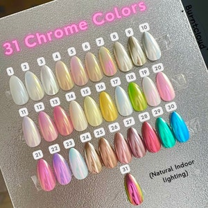 31 Colors Chrome Aurora Nails | Hailey Nails| 04 Custom Hand-painted Press on Nails| Solid Color Nails| Reusable Nails/Fake Nails | Cat Eyes