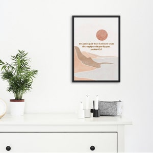 CHRISTIAN WALL DECOR / bible verse art / biblical art / christian art / bible verse poster / psalm 63 / office art / christian / dorm decor