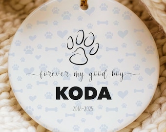 Personalized Dog Memorial Ornament, Dog Loss Ornament, Pet Memorial Gifts, Dog Mom Christmas Gifts, Forever Loved, Custom Dog Keepsake