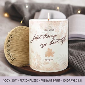 Sweet Retirement Gift, Floral Retirement Candle, Coworker Retirement Gift, Happy Retirement, Retirement Candle, Retirement Gift For Her
