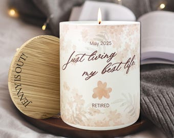 Sweet Retirement Gift, Floral Retirement Candle, Coworker Retirement Gift, Happy Retirement, Retirement Candle, Retirement Gift For Her
