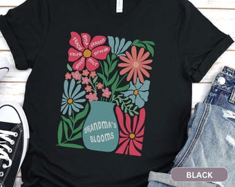 Camisa personalizada para abuela, camisa floral para abuela con nombres de nietos, regalo personalizado para abuela, regalo de cumpleaños para el Día de la Madre, Grammy