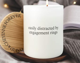 Personalized Engagement Candle, Custom Engagement Gift with Names, Engagement Party Favor, Unique Gift Engaged Couple, Engagement Keepsake