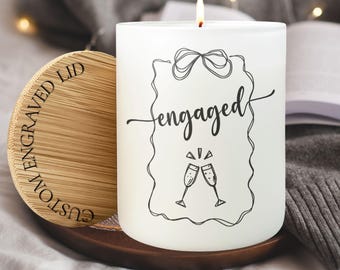 Personalized Engagement Candle, Custom Engagement Gift with Names, Engagement Party Favor, Unique Gift Engaged Couple, Engagement Keepsake