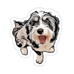 Bernedoodle Stickers, Dog Sticker, Doodle Mom, Bernedoodle Gifts, Doodle Dad, Water Bottle Dog Stickers, Cartoon Dog Sticker