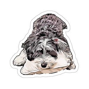 Bernedoodle Stickers, Dog Sticker, Doodle Mom, Bernedoodle Gifts, Doodle Dad, Water Bottle Dog Stickers, Cartoon Dog Sticker