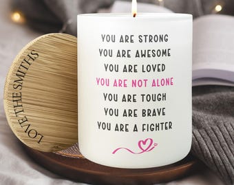 Custom Cancer Gift, Breast Cancer Candle, Cancer Survivor Gift, Chemo Care Package, Funny Candle, Cancer Sucks Support Gift, Beat Cancer