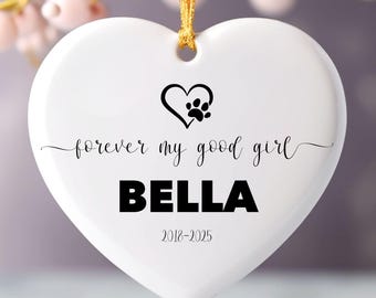 Personalized Dog Memorial Ornament, Dog Loss Ornament, Pet Memorial Gifts, Dog Mom Christmas Gifts, Forever Loved, Custom Dog Keepsake