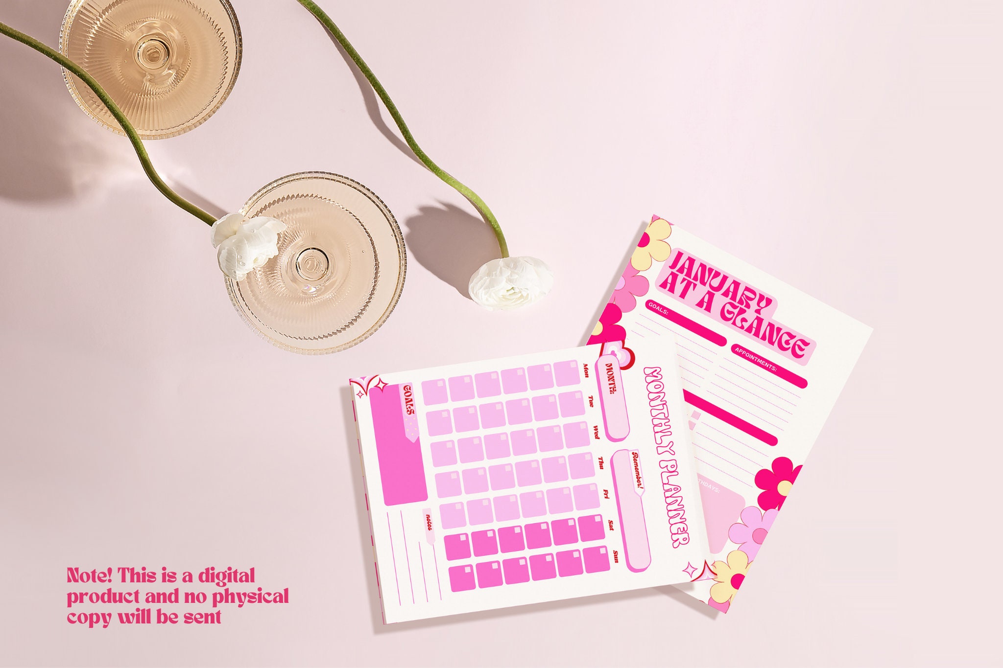 Printable Monthly Planner Cute Month Planner Retro Planner - Etsy