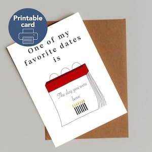 Cartão de aniversário para imprimir, Cartão de aniversário divertido, Download instantâneo