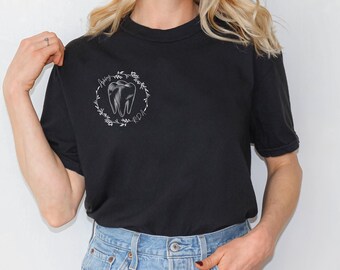 Personalized Dental Assistant and Dental Hygienist Tooth Logo Shirt