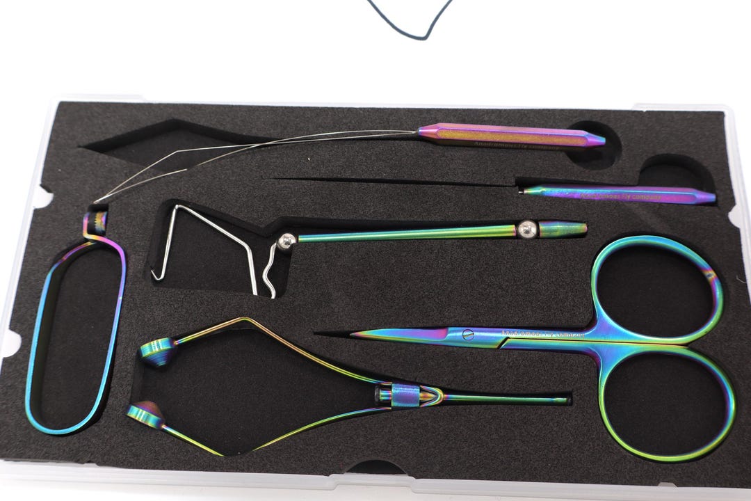 Platinum Fly Tying Tool Set: 6-piece Sharp Fly Fishing Kit - Etsy