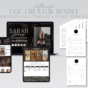 UGC Bundle, UGC website, UGC portfolio, Contract Template, Invoice Template, Influencer Template, User Generated Content