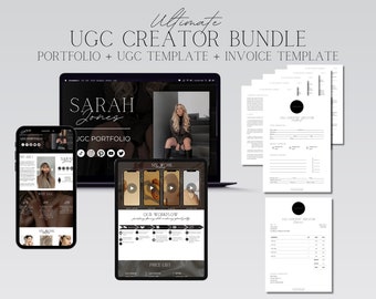 UGC Bundle, UGC website, UGC portfolio, Contract Template, Invoice Template, Influencer Template, User Generated Content