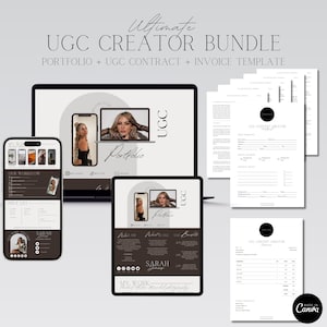 UGC Bundle, UGC website, UGC portfolio, Contract Template, Invoice Template, Influencer Template, User Generated Content