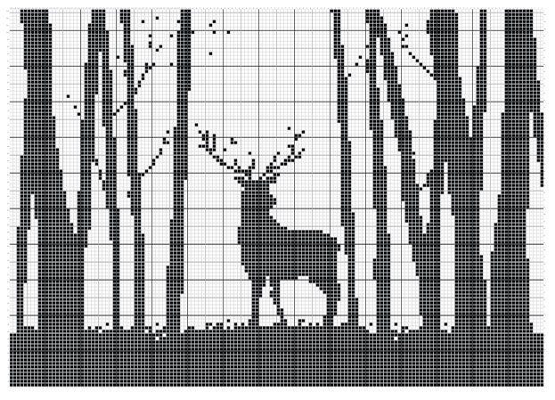 Crochet Graph Deer in the Woods 150x106 - Etsy