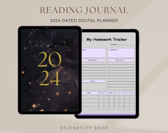 Reading Journal, Portrait Reading Journal, Digital Reading Journal, Book Tracker, Reading Tracker, Book Reading Journal, Log for Goodnotes