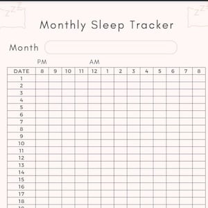 Afdrukbare slaaptracker