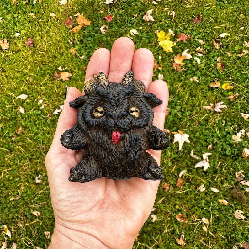 Chubby Krampus cutie fits in the palm of your hand