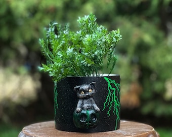 Cat Planter Pot, Halloween Decor