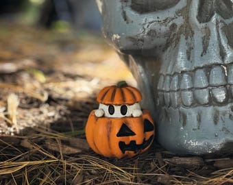 Ghost Pumpkin Garden Planter Decoration Halloween Decor