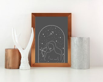12 pc Zodiac Prints, Star Sign Line Art, Zodiac Printable, Zodiac Sign, Constellation, Zodiac Horoscope print, Astrology, Instant Download