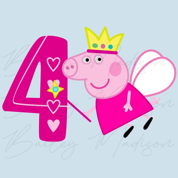 Peppa Vierter Geburtstag PNG