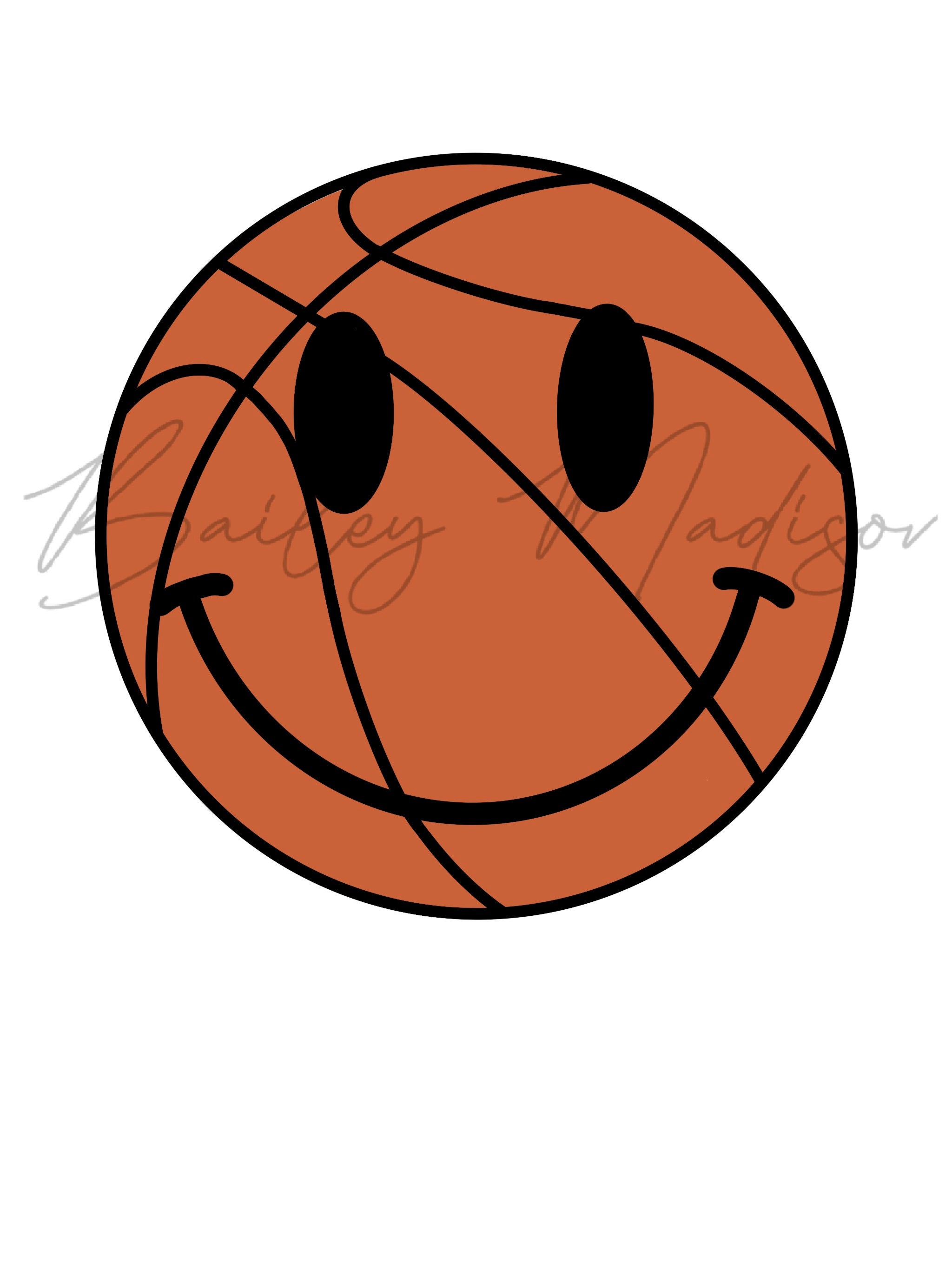 Basketball Smiley Face PNG Etsy