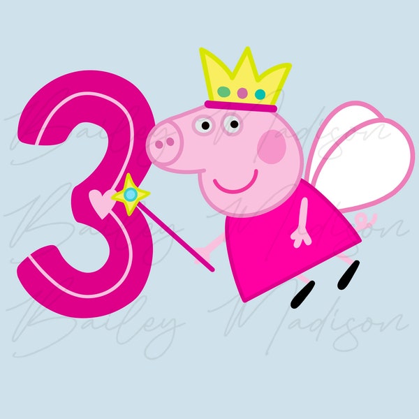 Peppa dritter Geburtstag PNG