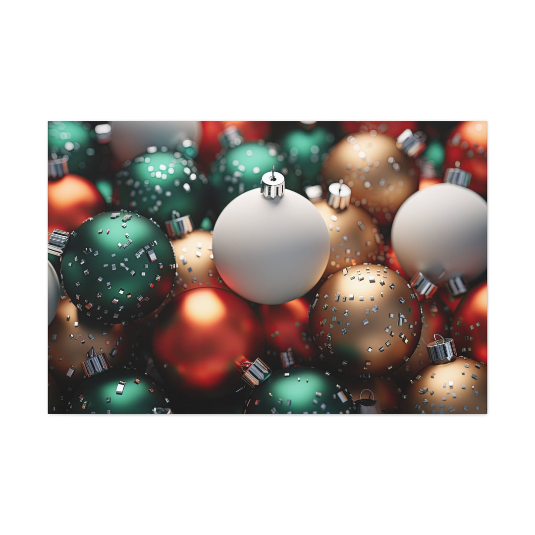 Ornate Reflections, Christmas Art, Holiday Décor, Festive Canvas, Seasonal Artwork, Holiday