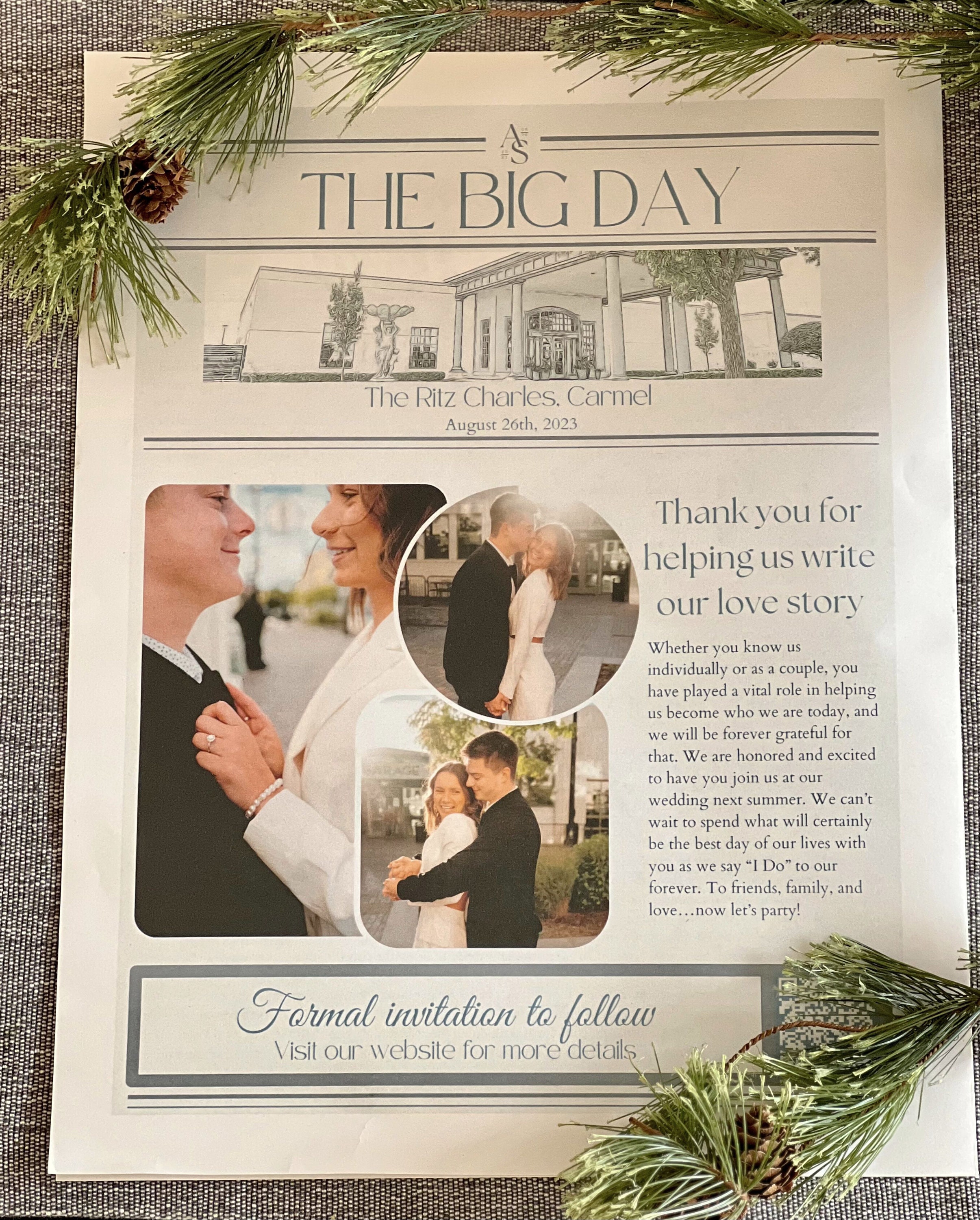 Newspaper Save the Date Template Etsy Newspaper Save the Date Template Etsy
