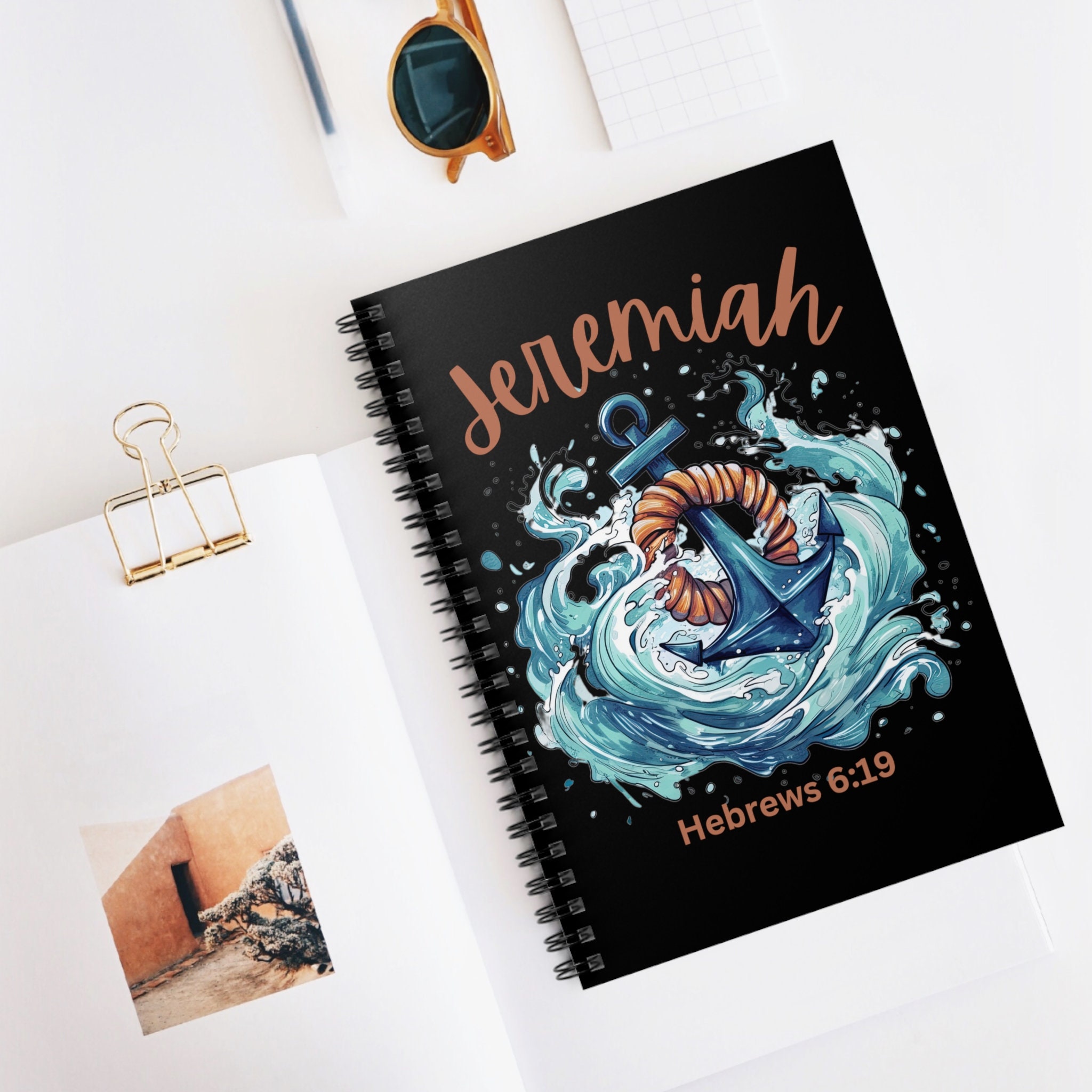 Bible Verse Anchor for My Soul Spiral Notebook, Christian Personalized