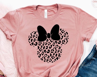 Minnie Leopard Ears Shirt, Minnie Safari Leopard Shirt, Cheetah Minnie Shirt, Animal Kingdom Shirt, Girls Trip Disney Shirt