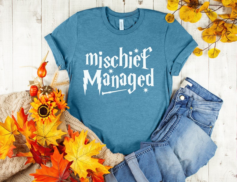 Mischief Managed Shirt, Wizard Teacher Shirt, Magical Shirt, Back to School Shirt, Bookworm Tee, Teacher Life Shirt, Famous Wizard Shirt image 2