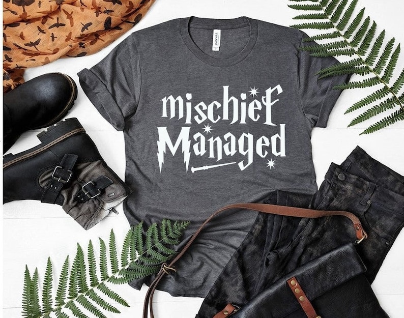 Mischief Managed Shirt, Wizard Teacher Shirt, Magical Shirt, Back to School Shirt, Bookworm Tee, Teacher Life Shirt, Famous Wizard Shirt image 1