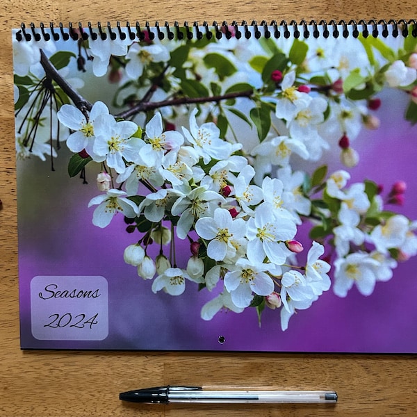 2024 Landscape and Floral Wall Calendar: Jack Clutter professional photos printed on 12 pt C2S (coated 2-sided gloss) heavy card stock.