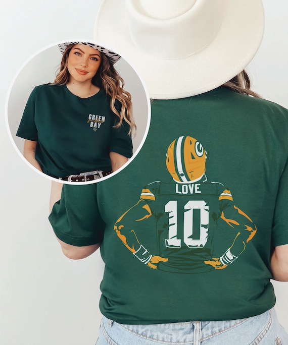Jordan Love Green Bay Packers T shirt 2 Sided Packers Shirt Jordan Love Green Bay Packers Jordan Love Tshirt Etsy UK