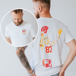 Travis Kelce Tshirt, KC Kelce Shirt, Kansas City Travis Kelce Shirt, KC Football Kelce Shirt, Kelce Shirt Red and Yellow